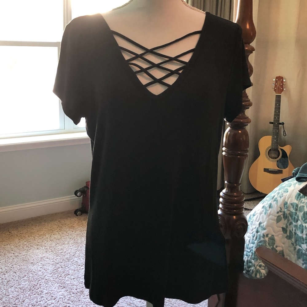 Hollister Black Criss Cross top